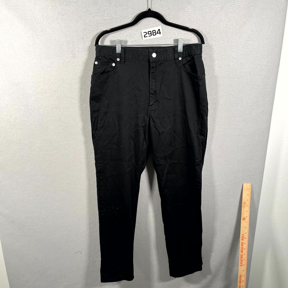 Levi's 550 Chino Pants Womens 16 Black Cotton Stretch Relaxed Fit Straight Leg
